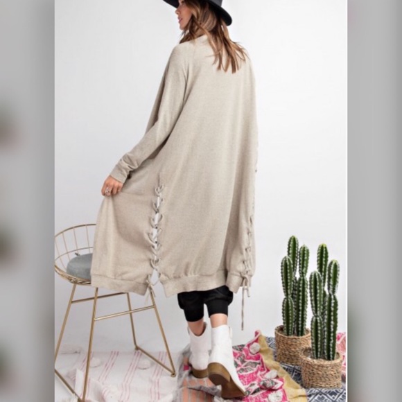 Boho Style Brushed Knit Duster Cardigan - Picture 5 of 7